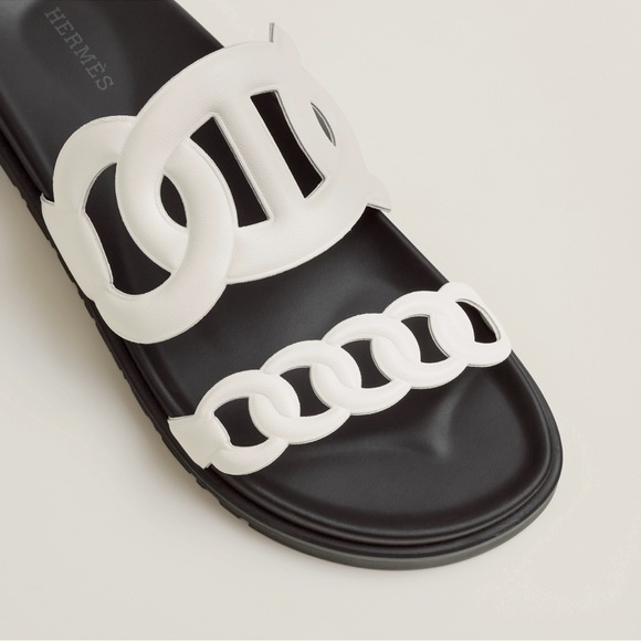 Hermes “Extra” Sandal - Black and White, 41 - Picture 2 of 7